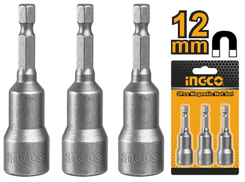 3 Pcs Impact Magnetic Nut Set 12mm